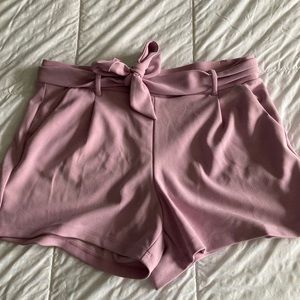 Mauve high waist shirts with tie